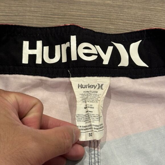 Hurley Board Shorts Swim Trunks Men’s 32 American Flag Phantom Unlined Red Blue - Picture 5 of 6